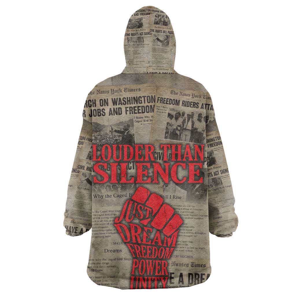 Louder Than Silence African Kid Wearable Blanket Hoodie Civil Rights News Megaphone