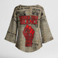 Louder Than Silence African Kimono Sleeve Blouse Civil Rights News Megaphone