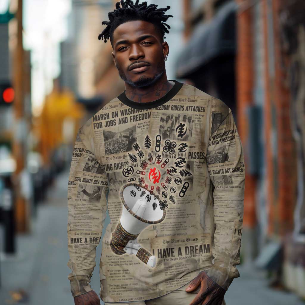 Louder Than Silence African Long Sleeve Shirt Civil Rights News Megaphone