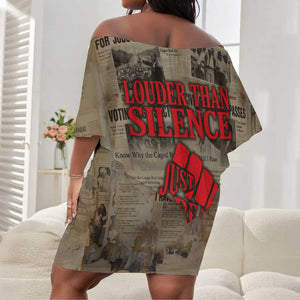 Louder Than Silence African Off Shoulder Short Dress Civil Rights News Megaphone