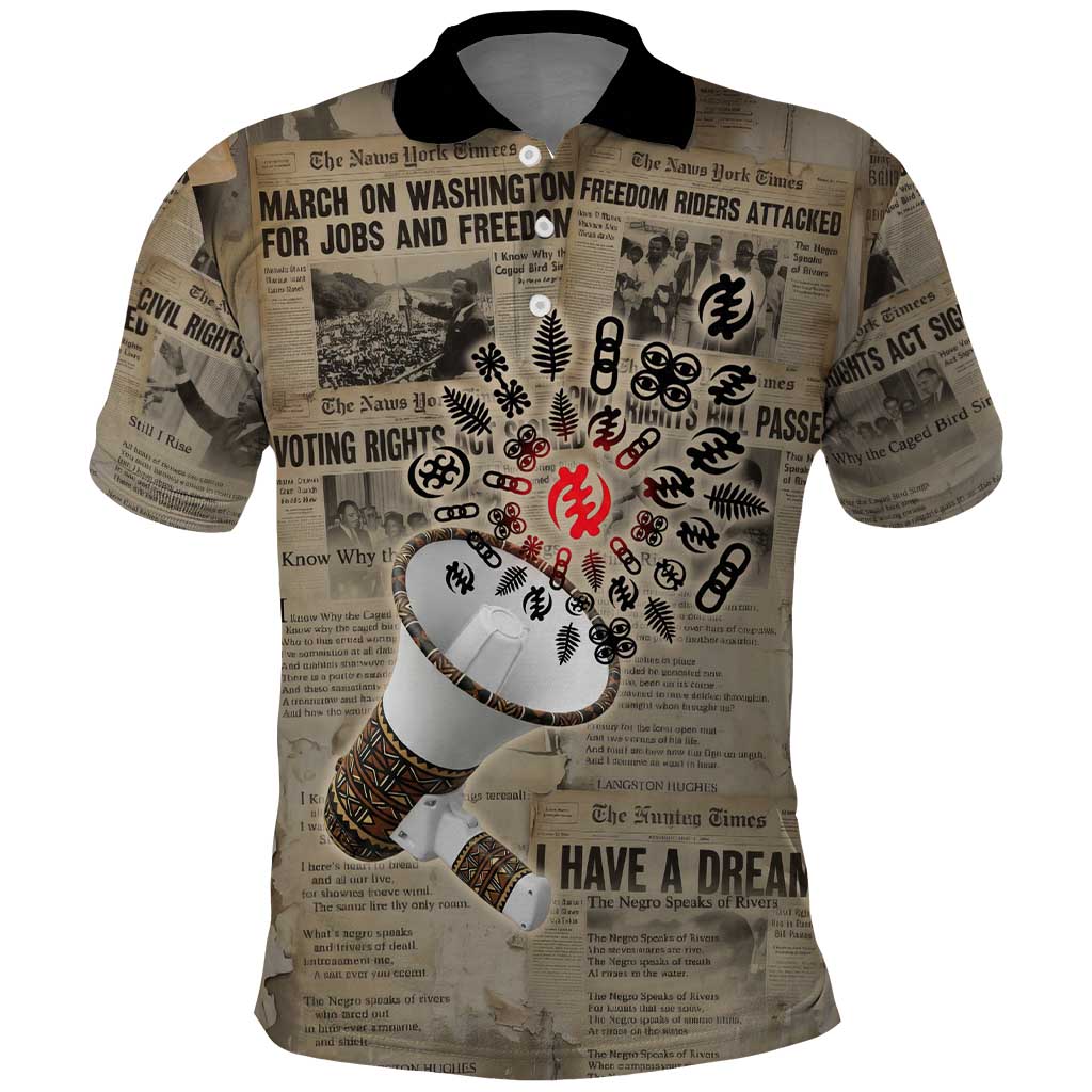 Louder Than Silence African Polo Shirt Civil Rights News Megaphone