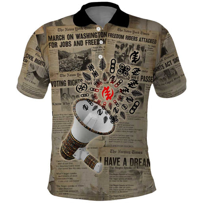 Louder Than Silence African Polo Shirt Civil Rights News Megaphone