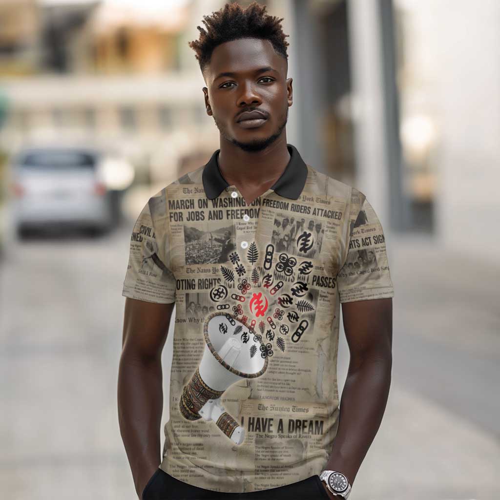 Louder Than Silence African Polo Shirt Civil Rights News Megaphone