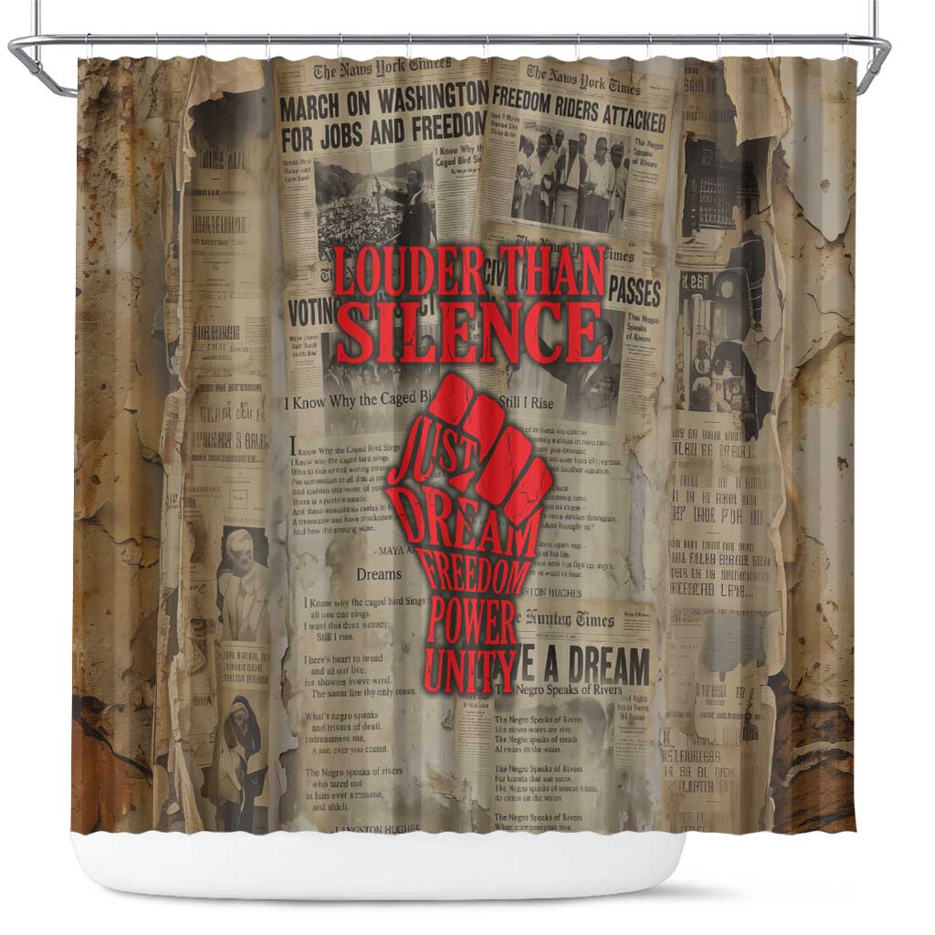 Louder Than Silence African Shower Curtain Civil Rights News Megaphone