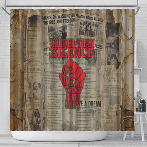 Louder Than Silence African Shower Curtain Civil Rights News Megaphone