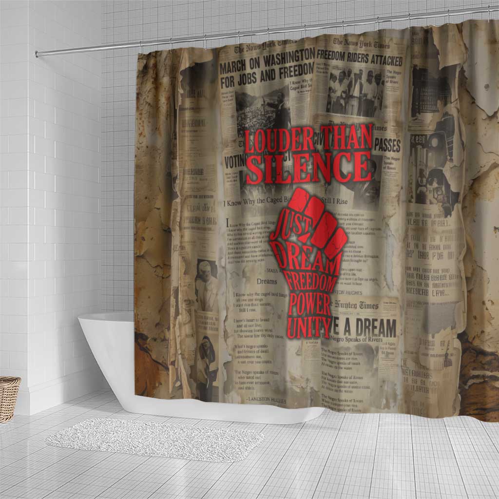 Louder Than Silence African Shower Curtain Civil Rights News Megaphone
