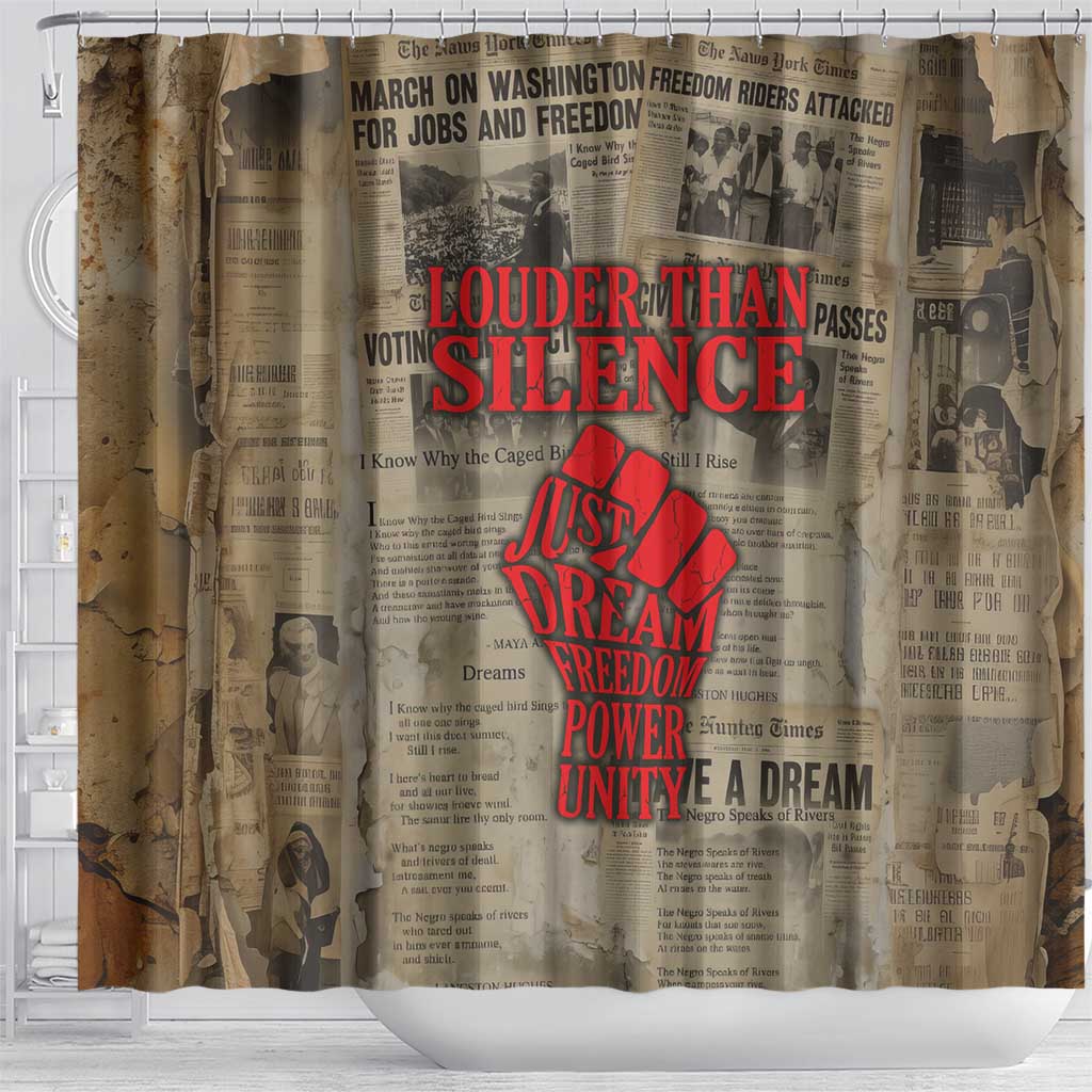 Louder Than Silence African Shower Curtain Civil Rights News Megaphone