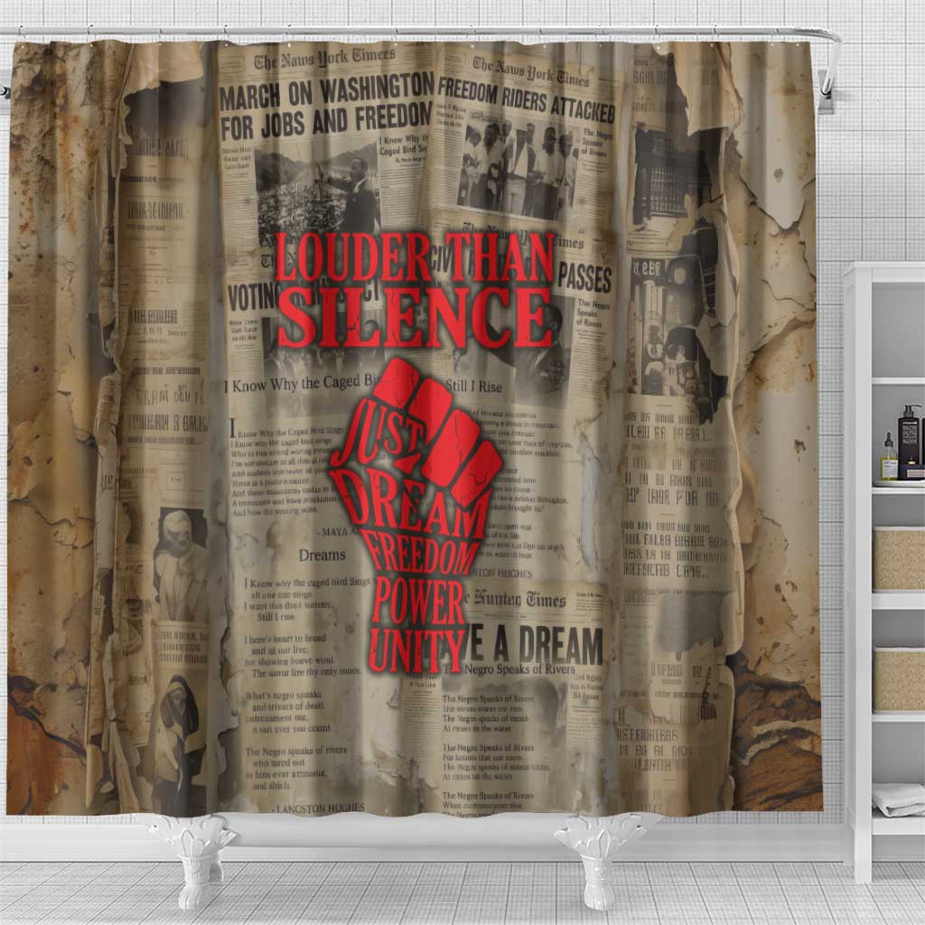 Louder Than Silence African Shower Curtain Civil Rights News Megaphone