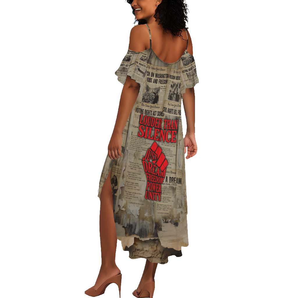 Louder Than Silence African Summer Maxi Dress Civil Rights News Megaphone