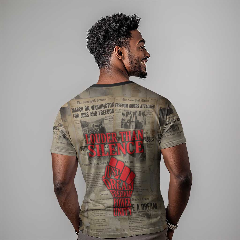 Louder Than Silence African T shirt Civil Rights News Megaphone
