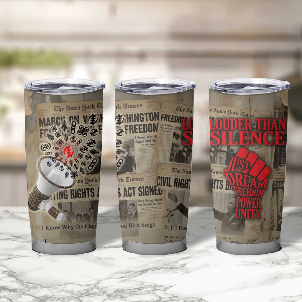 Louder Than Silence African Tumbler Cup Civil Rights News Megaphone