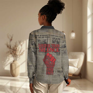 Louder Than Silence African Women Casual Shirt Civil Rights News Megaphone