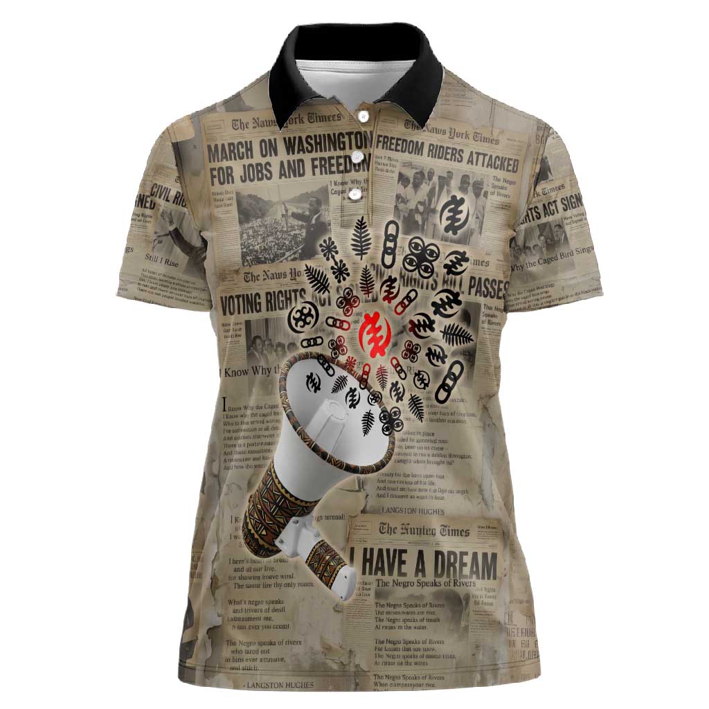 Louder Than Silence African Women Polo Shirt Civil Rights News Megaphone