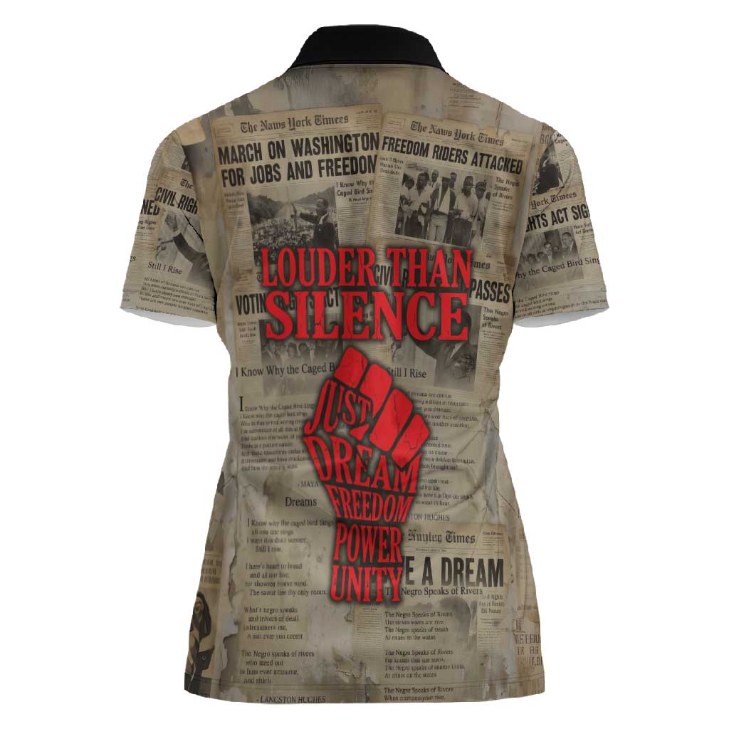 Louder Than Silence African Women Polo Shirt Civil Rights News Megaphone