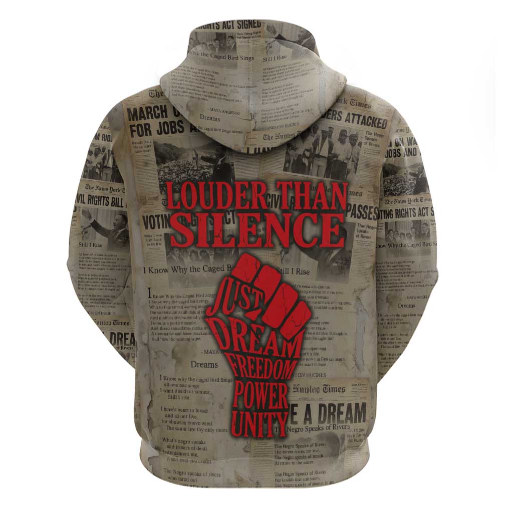 Louder Than Silence African Zip Hoodie Civil Rights News Megaphone