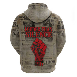 Louder Than Silence African Zip Hoodie Civil Rights News Megaphone