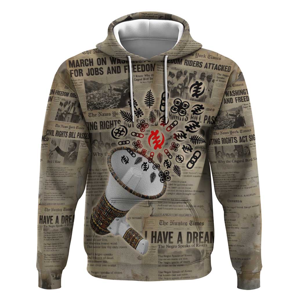 Louder Than Silence African Zip Hoodie Civil Rights News Megaphone