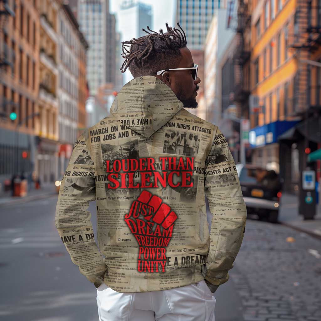 Louder Than Silence African Zip Hoodie Civil Rights News Megaphone