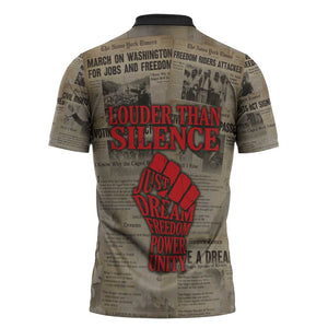 Louder Than Silence African Zipper Polo Shirt Civil Rights News Megaphone