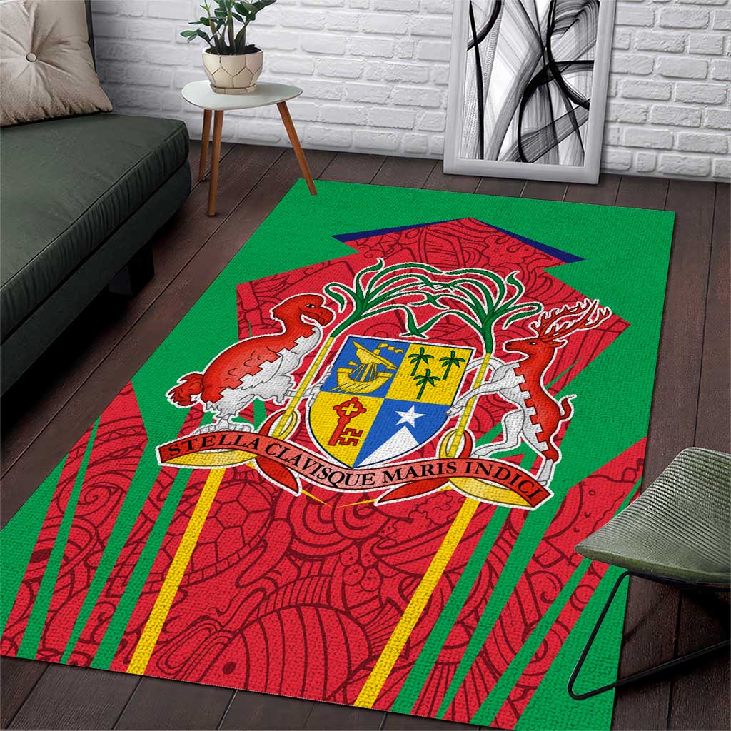 Mauritius Dodo Area Rug Flag Coat of Arms Traditional Patterns