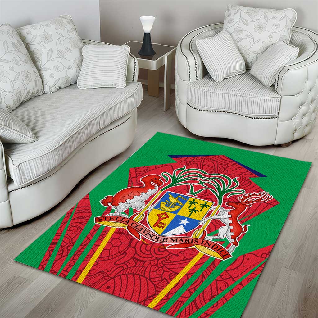 Mauritius Dodo Area Rug Flag Coat of Arms Traditional Patterns