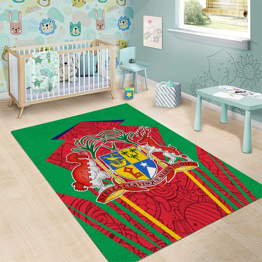 Mauritius Dodo Area Rug Flag Coat of Arms Traditional Patterns