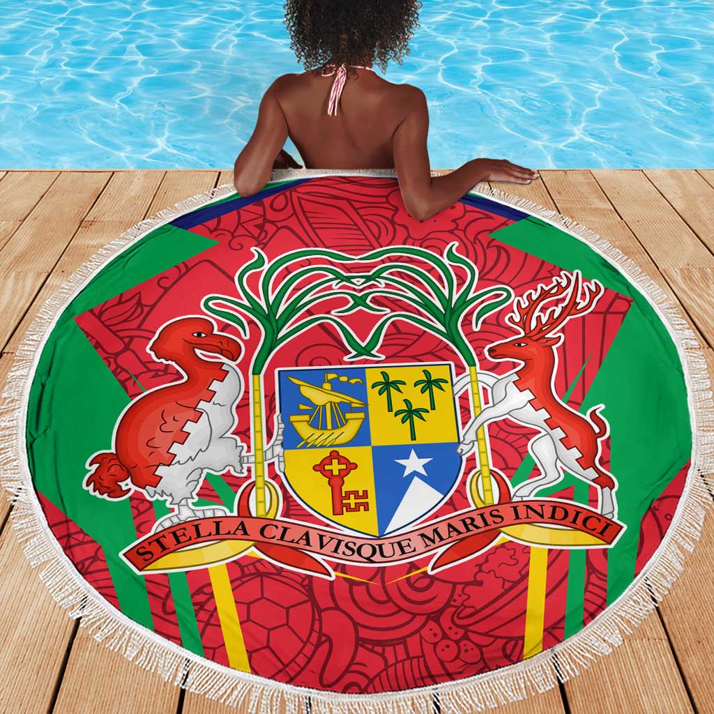 Mauritius Dodo Beach Blanket Flag Coat of Arms Traditional Patterns