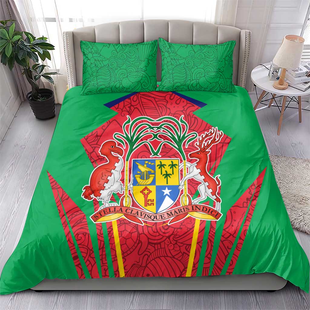 Mauritius Dodo Bedding Set Flag Coat of Arms Traditional Patterns