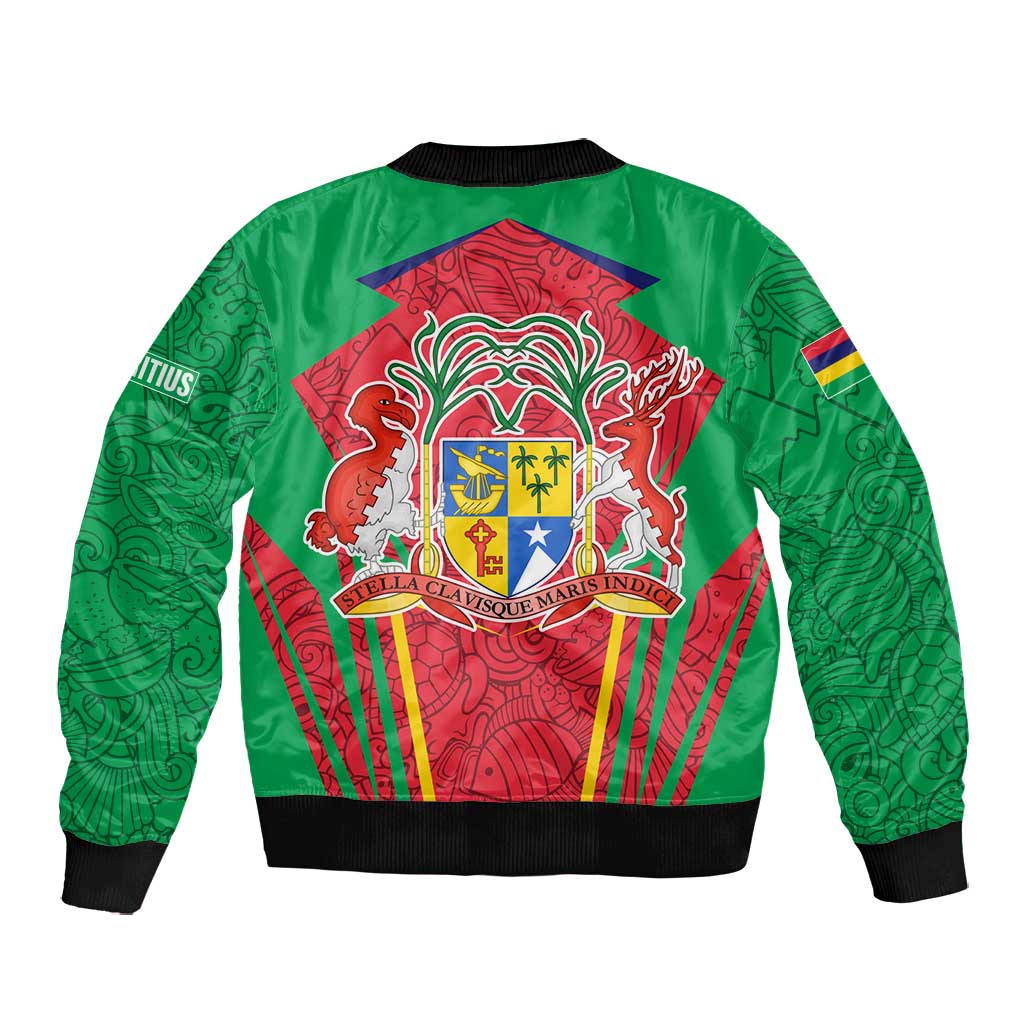 Mauritius Dodo Bomber Jacket Flag Coat of Arms Traditional Patterns