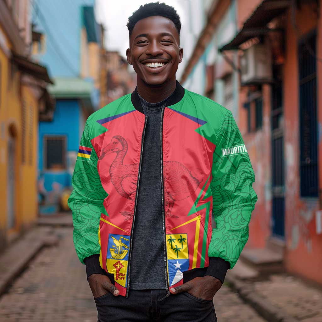 Mauritius Dodo Bomber Jacket Flag Coat of Arms Traditional Patterns
