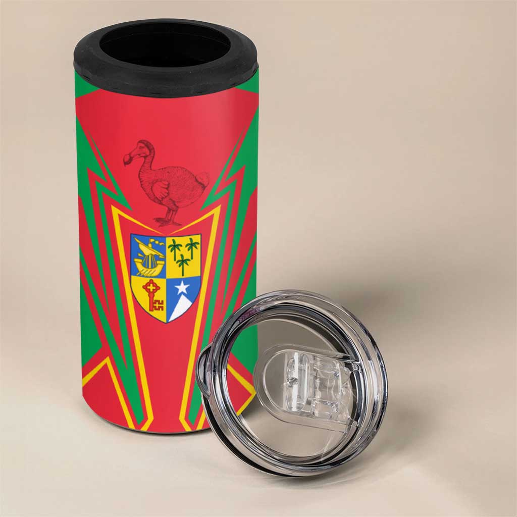 Mauritius Dodo 4 in 1 Can Cooler Tumbler Flag Coat of Arms Traditional Patterns