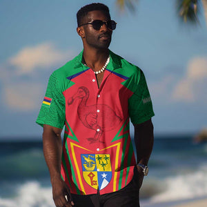 Mauritius Dodo Hawaiian Shirt Flag Coat of Arms Traditional Patterns