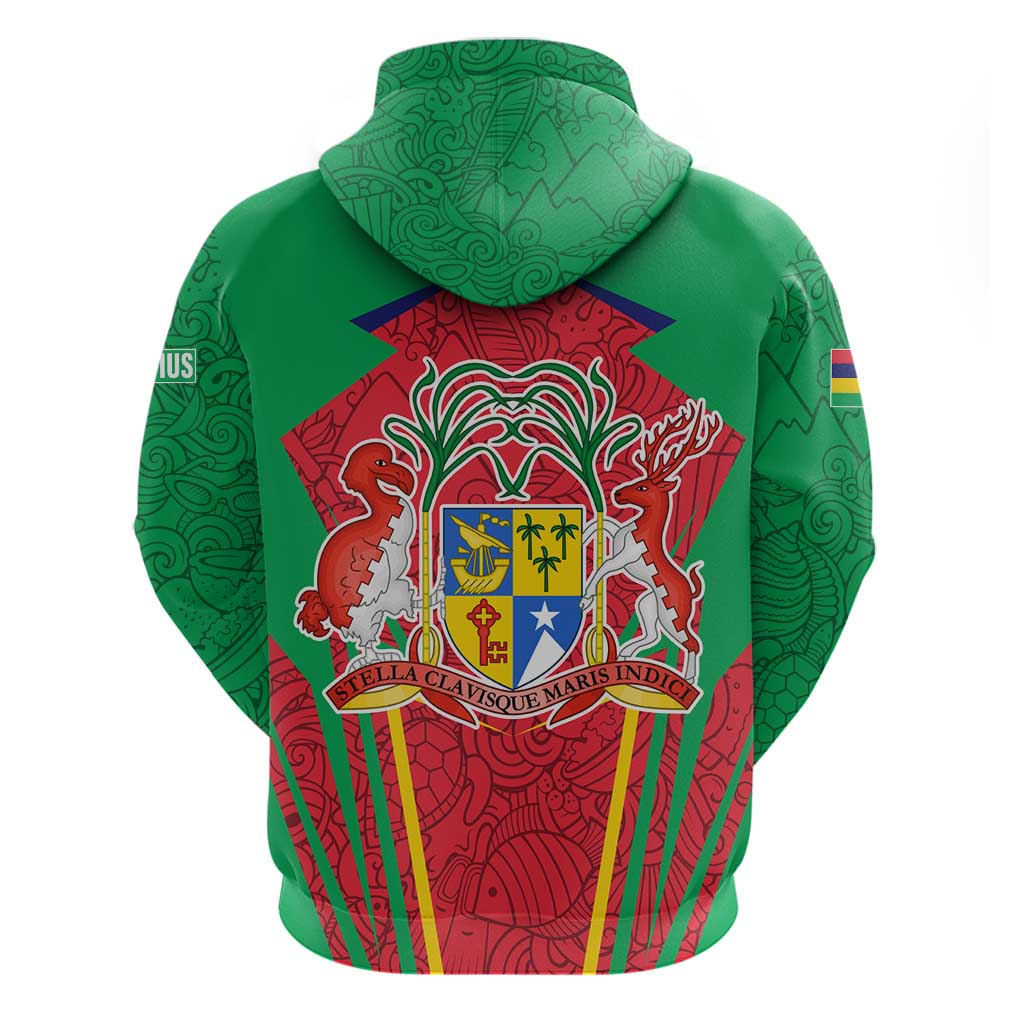 Mauritius Dodo Hoodie Flag Coat of Arms Traditional Patterns