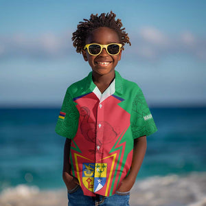 Mauritius Dodo Kid Hawaiian Shirt Flag Coat of Arms Traditional Patterns