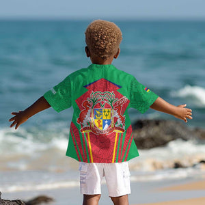 Mauritius Dodo Kid Hawaiian Shirt Flag Coat of Arms Traditional Patterns