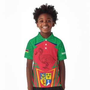Mauritius Dodo Kid Polo Shirt Flag Coat of Arms Traditional Patterns
