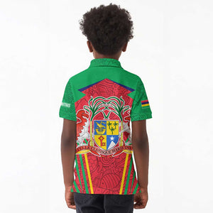 Mauritius Dodo Kid Polo Shirt Flag Coat of Arms Traditional Patterns