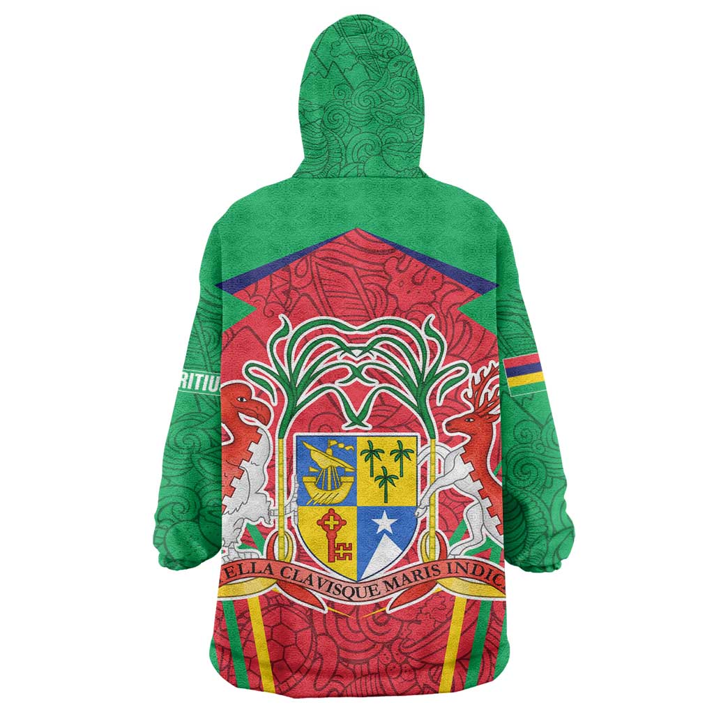 Mauritius Dodo Kid Wearable Blanket Hoodie Flag Coat of Arms Traditional Patterns