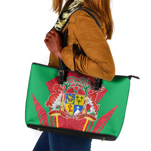 Mauritius Dodo Leather Tote Bag Flag Coat of Arms Traditional Patterns