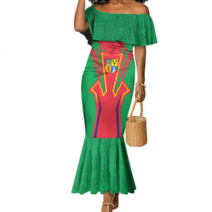 Mauritius Dodo Mermaid Dress Flag Coat of Arms Traditional Patterns