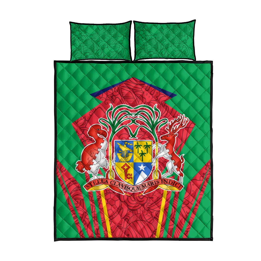 Mauritius Dodo Quilt Bed Set Flag Coat of Arms Traditional Patterns