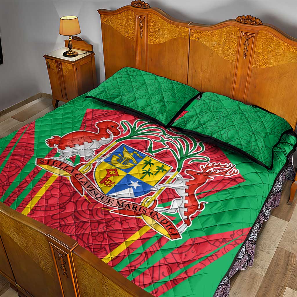 Mauritius Dodo Quilt Bed Set Flag Coat of Arms Traditional Patterns