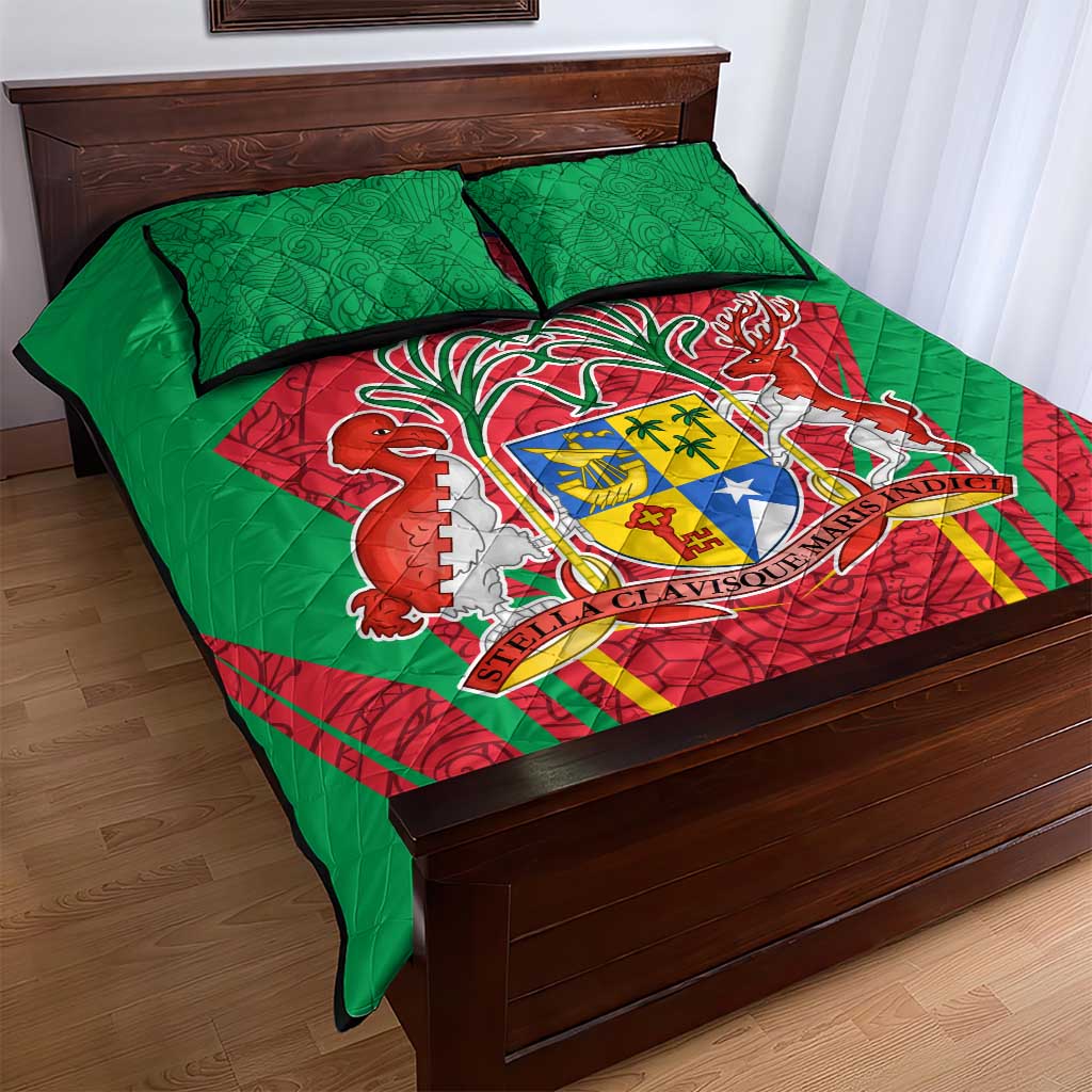 Mauritius Dodo Quilt Bed Set Flag Coat of Arms Traditional Patterns