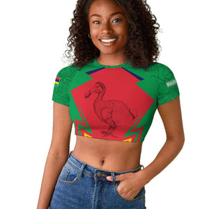Mauritius Dodo Raglan Cropped T shirt Flag Coat of Arms Traditional Patterns