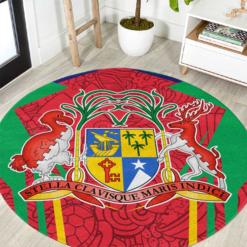Mauritius Dodo Round Carpet Flag Coat of Arms Traditional Patterns