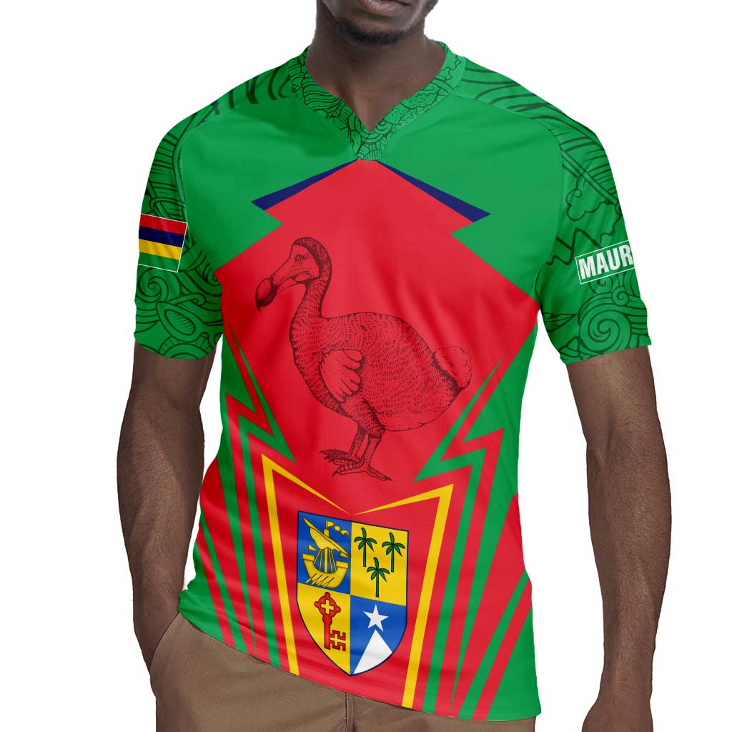 Mauritius Dodo Rugby Jersey Flag Coat of Arms Traditional Patterns
