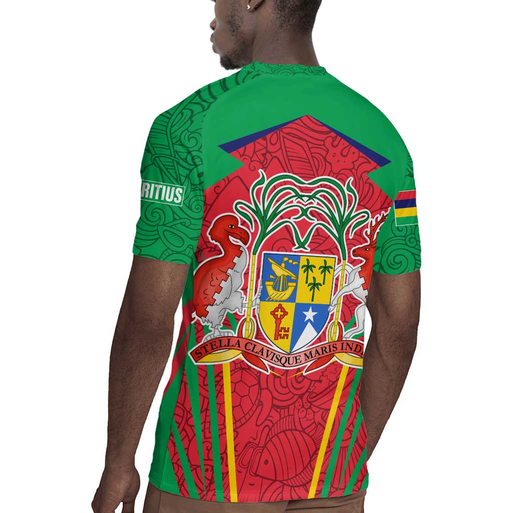 Mauritius Dodo Rugby Jersey Flag Coat of Arms Traditional Patterns
