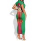 Mauritius Dodo Short Sleeve Bodycon Dress Flag Coat of Arms Traditional Patterns TS04
