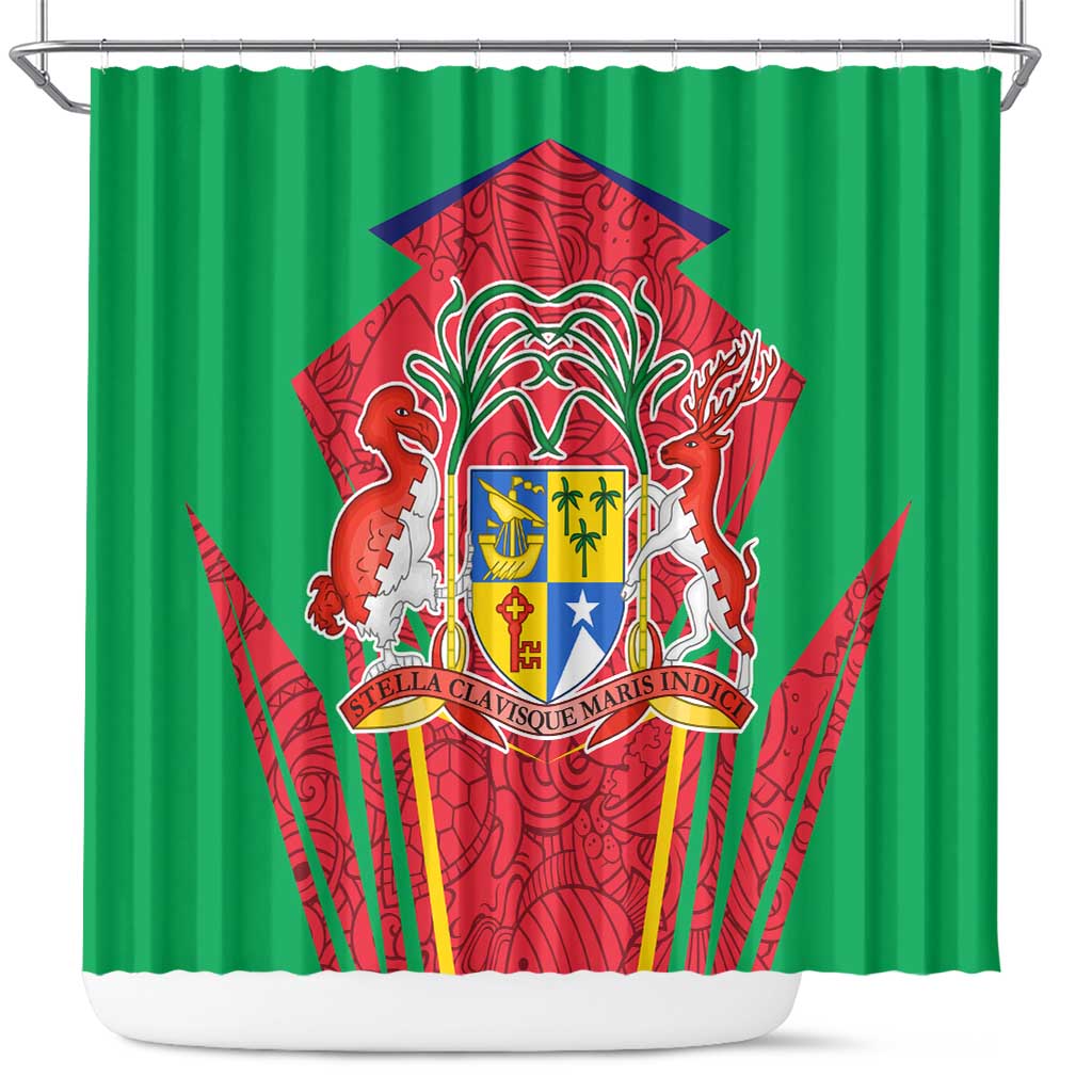 Mauritius Dodo Shower Curtain Flag Coat of Arms Traditional Patterns