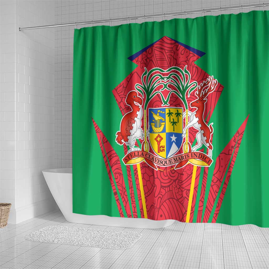 Mauritius Dodo Shower Curtain Flag Coat of Arms Traditional Patterns